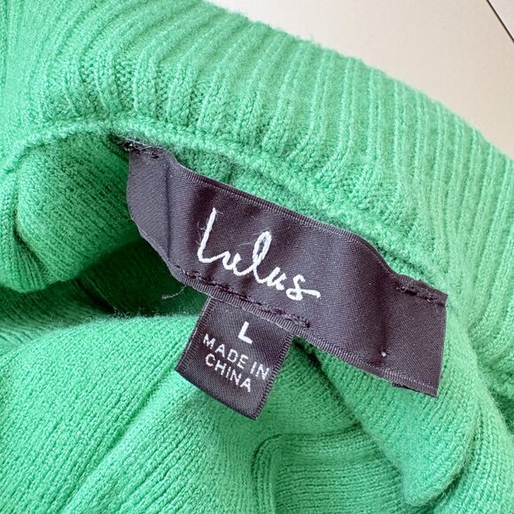 Lulus Marvelously Chic Knit Pleated High-Rise Mini Skirt Set Green Size M/L - Picture 8 of 9